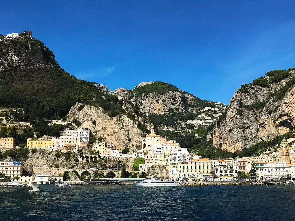 view of amalfi town on the amalfi coast