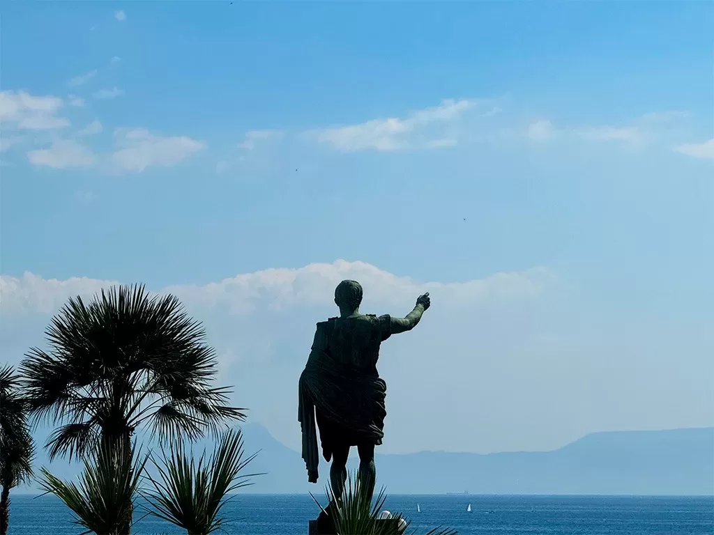naples by month view of augustus statue