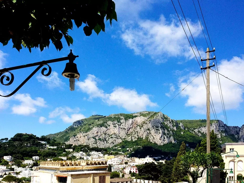 capri cliffs with town at base