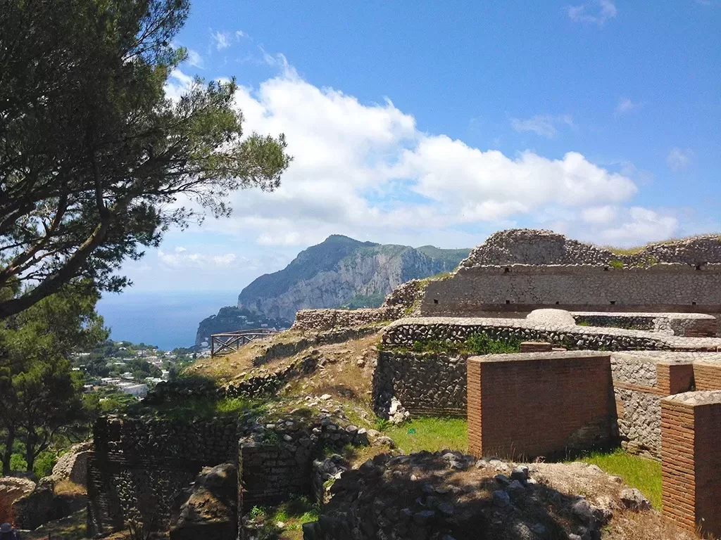 ruins of villa jovis on capri
