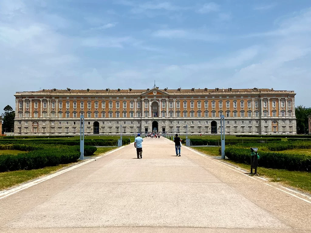 front of royal palace of caserta