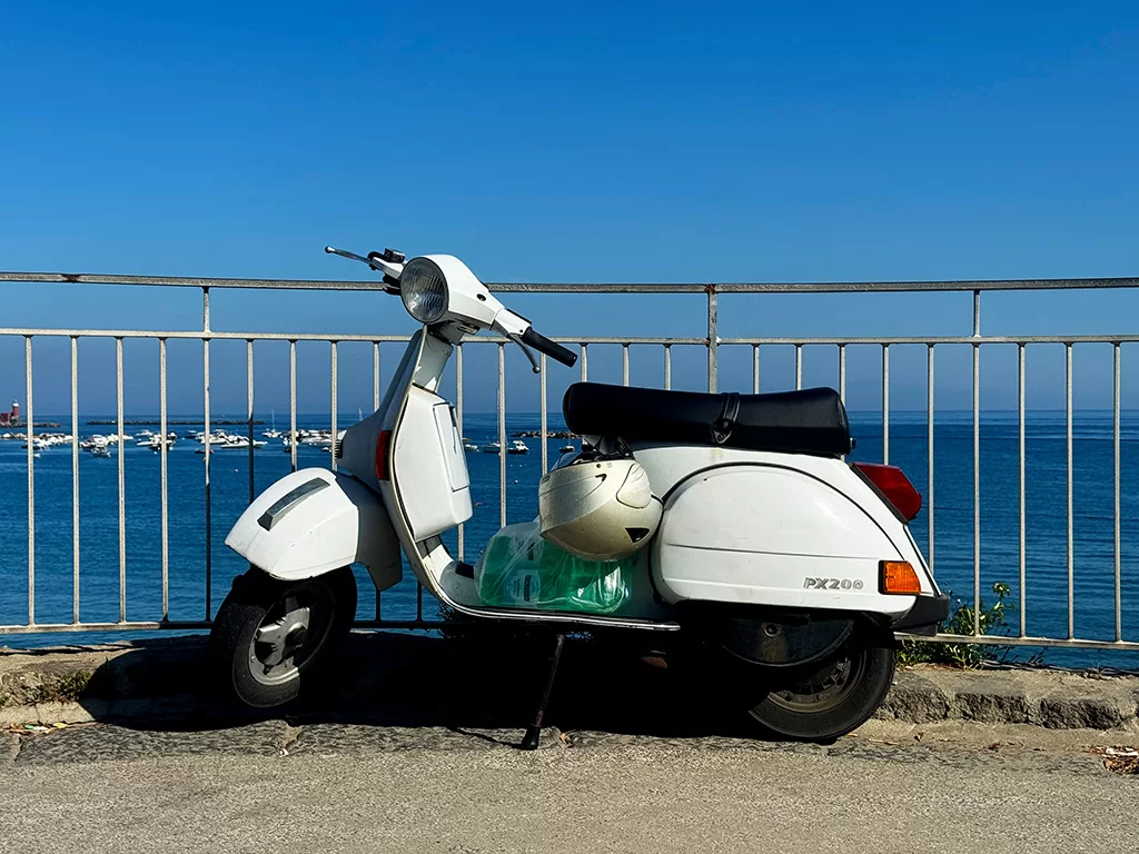 scooter parked on ischia waterfront
