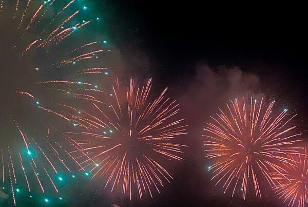 ferragosto fireworks over the bay of Naples in August