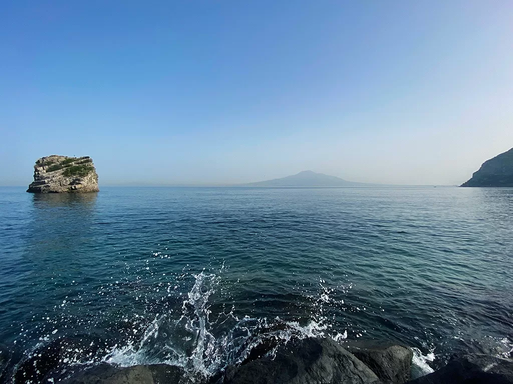view of vesuvius over the bay of naples