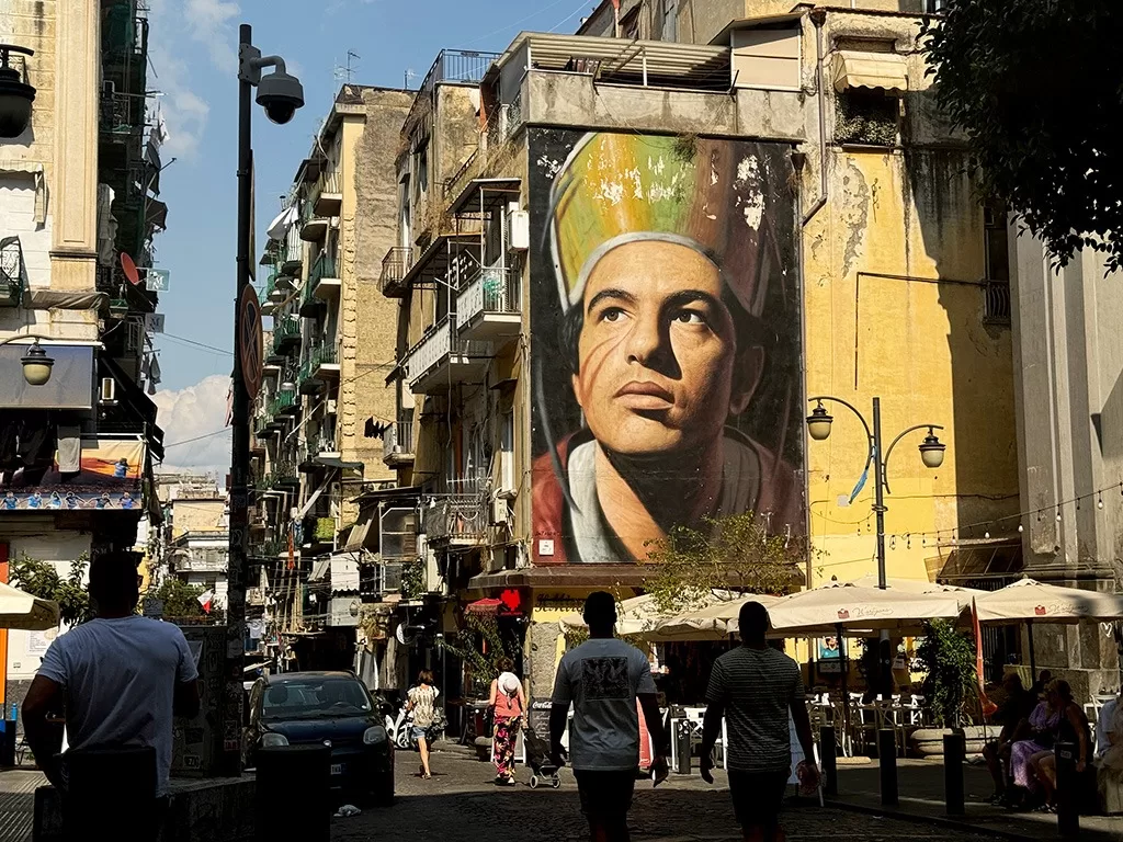 san gennaro mural with street below
