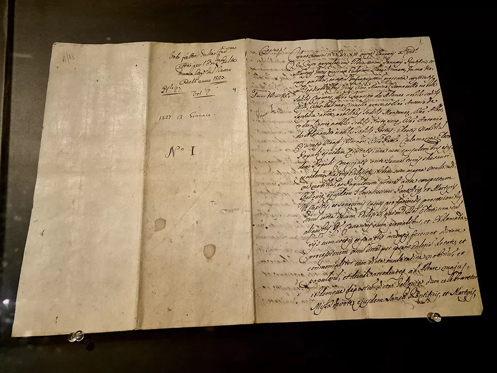 copy of original compact document signed by naples for san gennaro