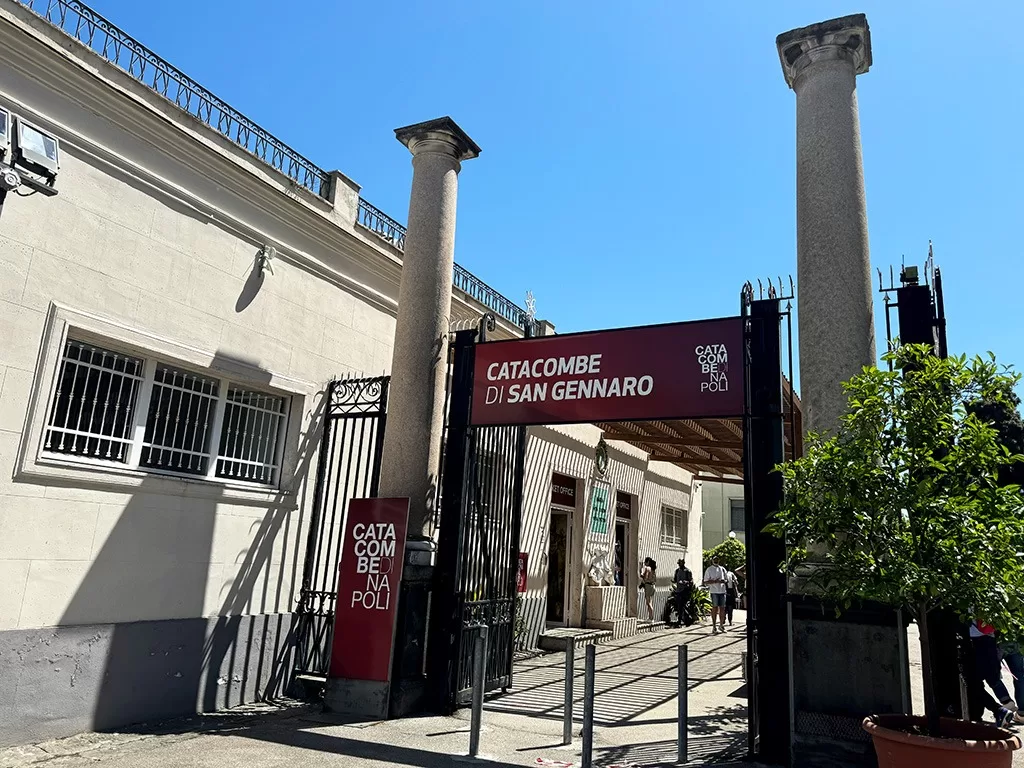 entrance gate to catacombs of san gennaro