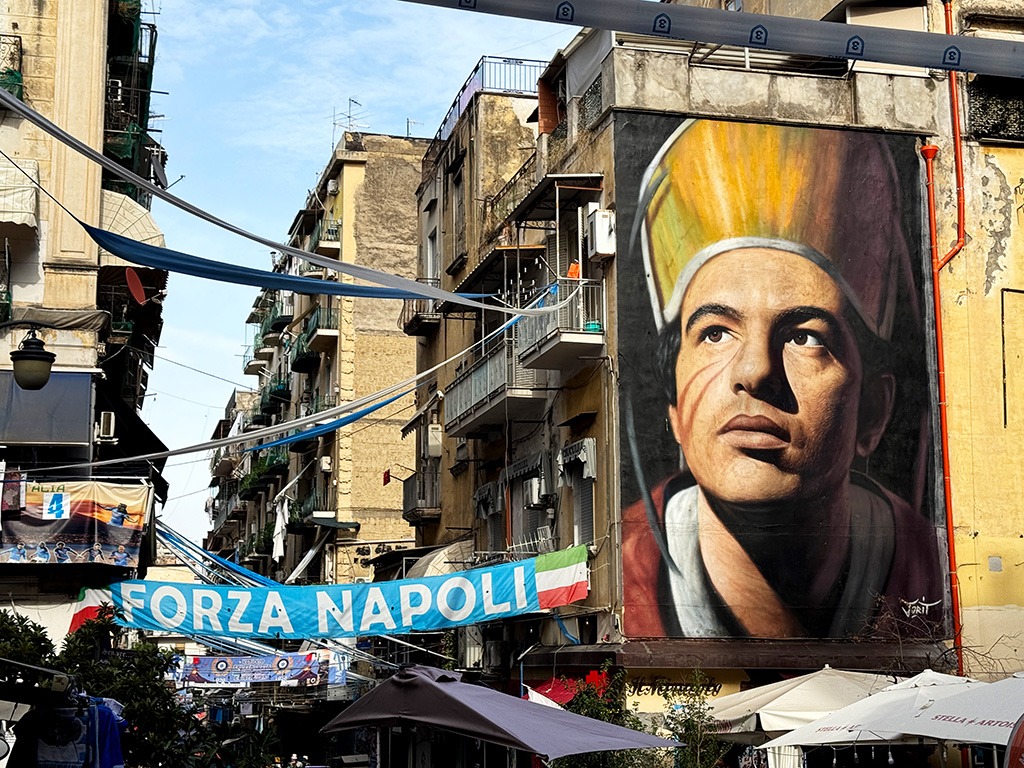 san gennaro mural in naples historic center