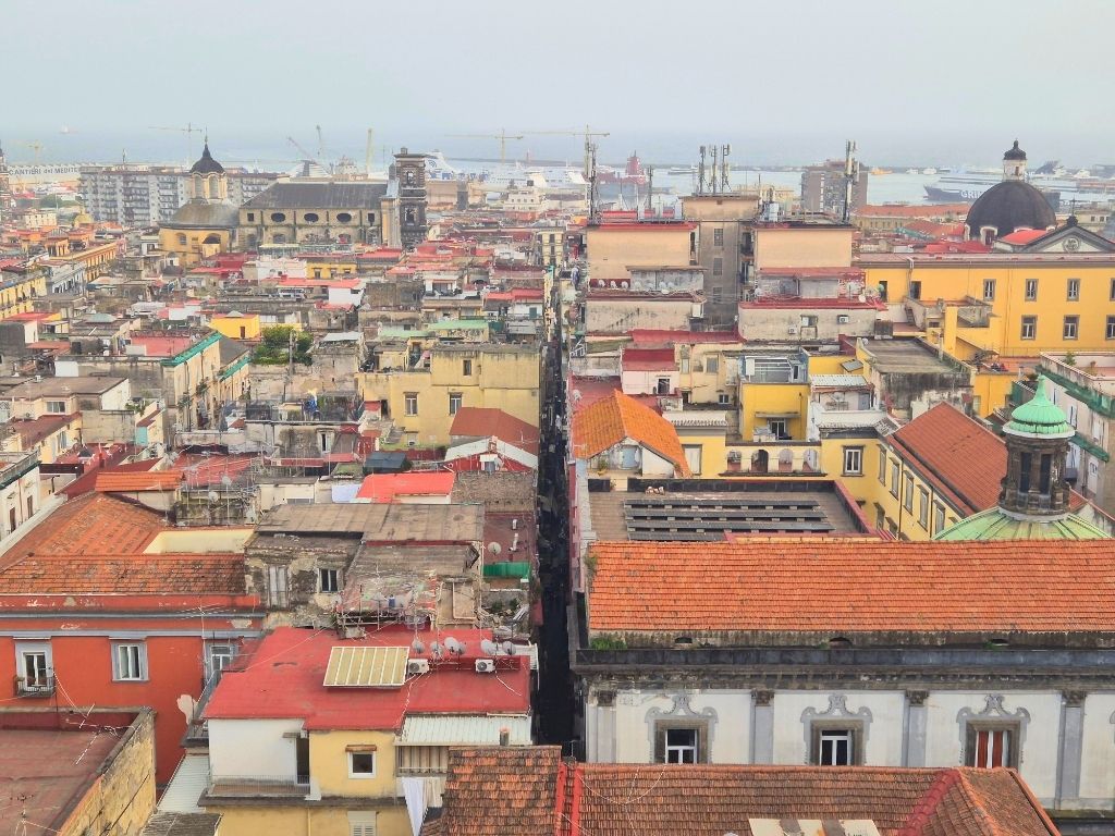 view of naples streets from rooftop experience of the duomo