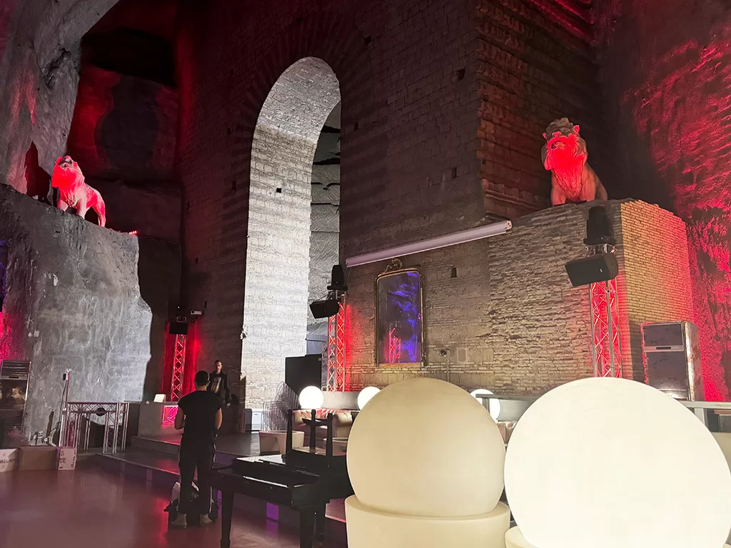 bourbon tunnel gallery with sound equipment