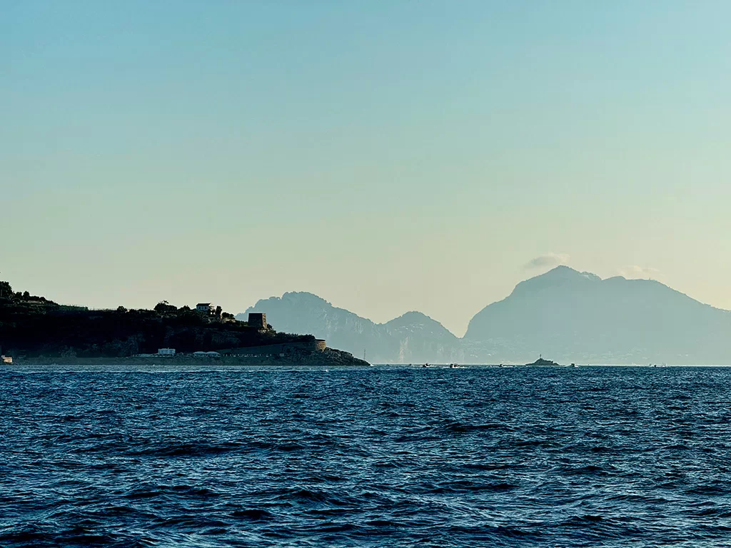 view of capri from sorrento ferry