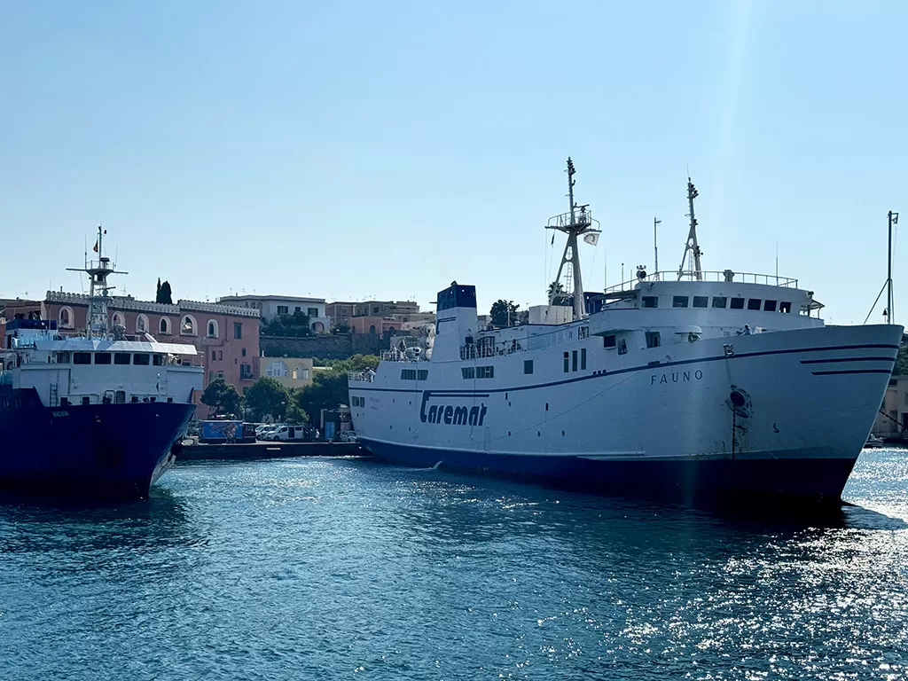 car ferry docked at procida