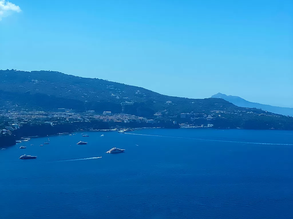 view of Sorrento from town of Meta