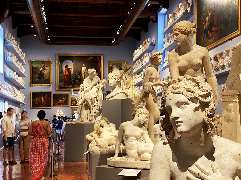 statues within the accademia gallery florence