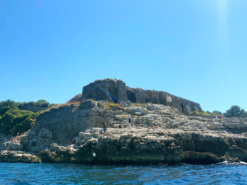 view of bagni regina giovanna from water
