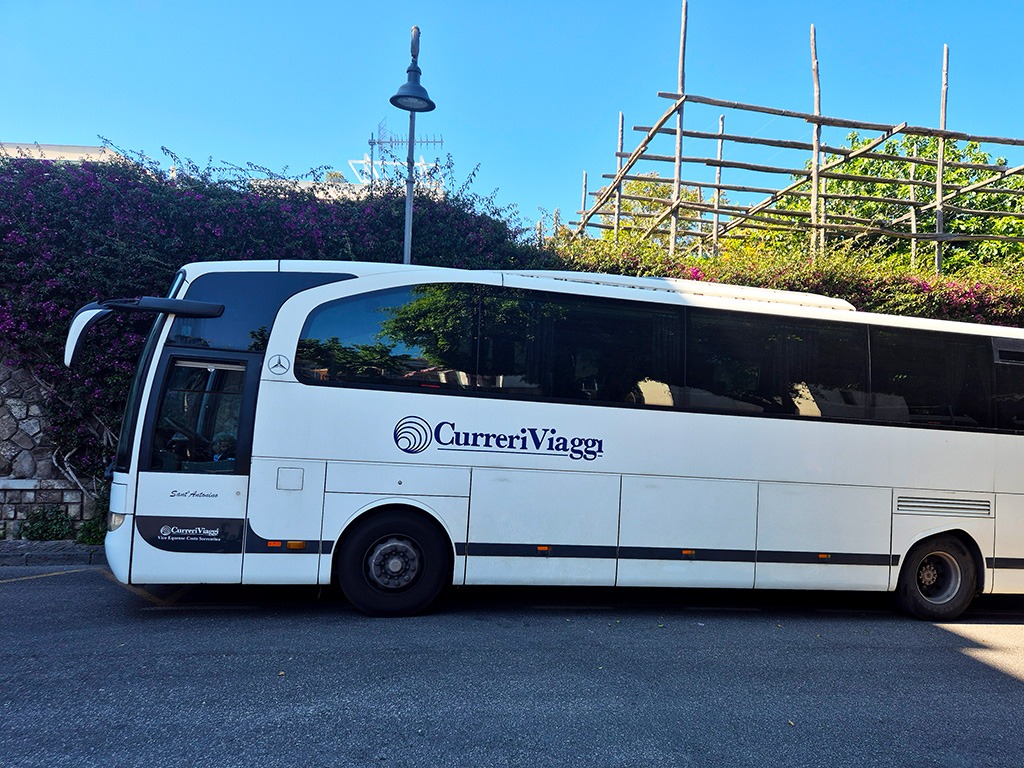 bus for naples airport at sorrento train station