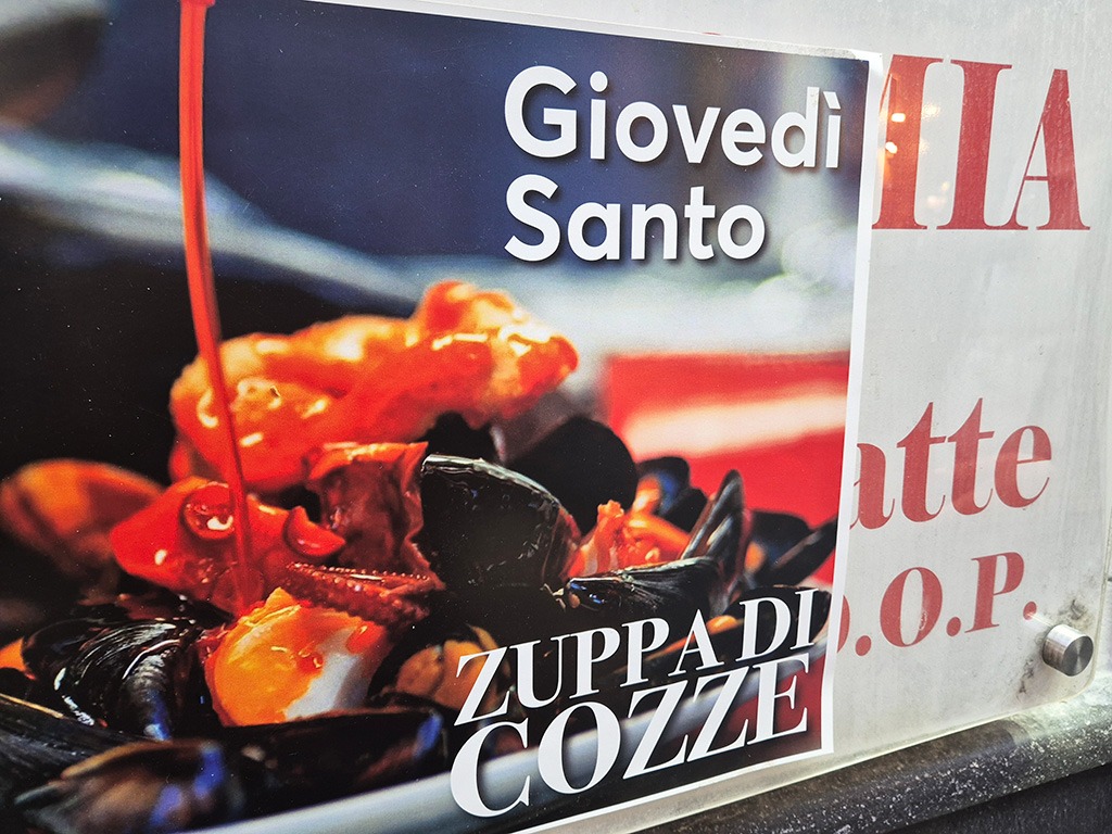 naples easter mussel soup sign