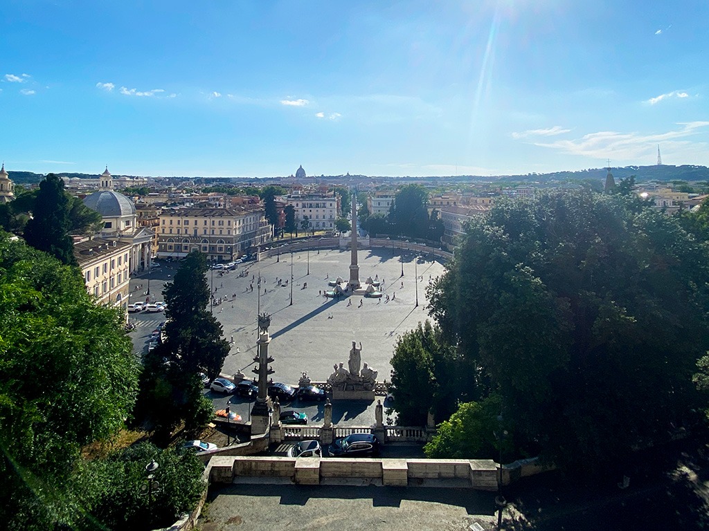 view of piazza del popolo from pincio terrace