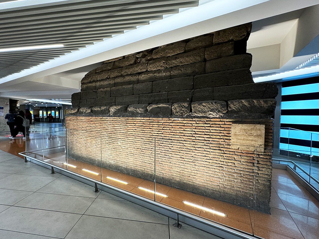 ancient servian walls in roma termini train station