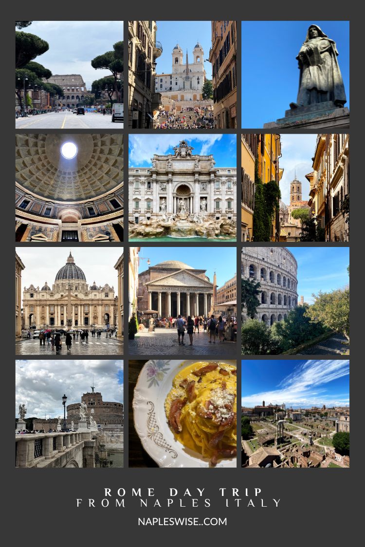 rome from naples day trip pin