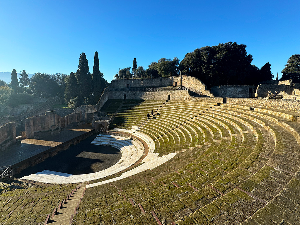 wide view of ancient pompeii theater
